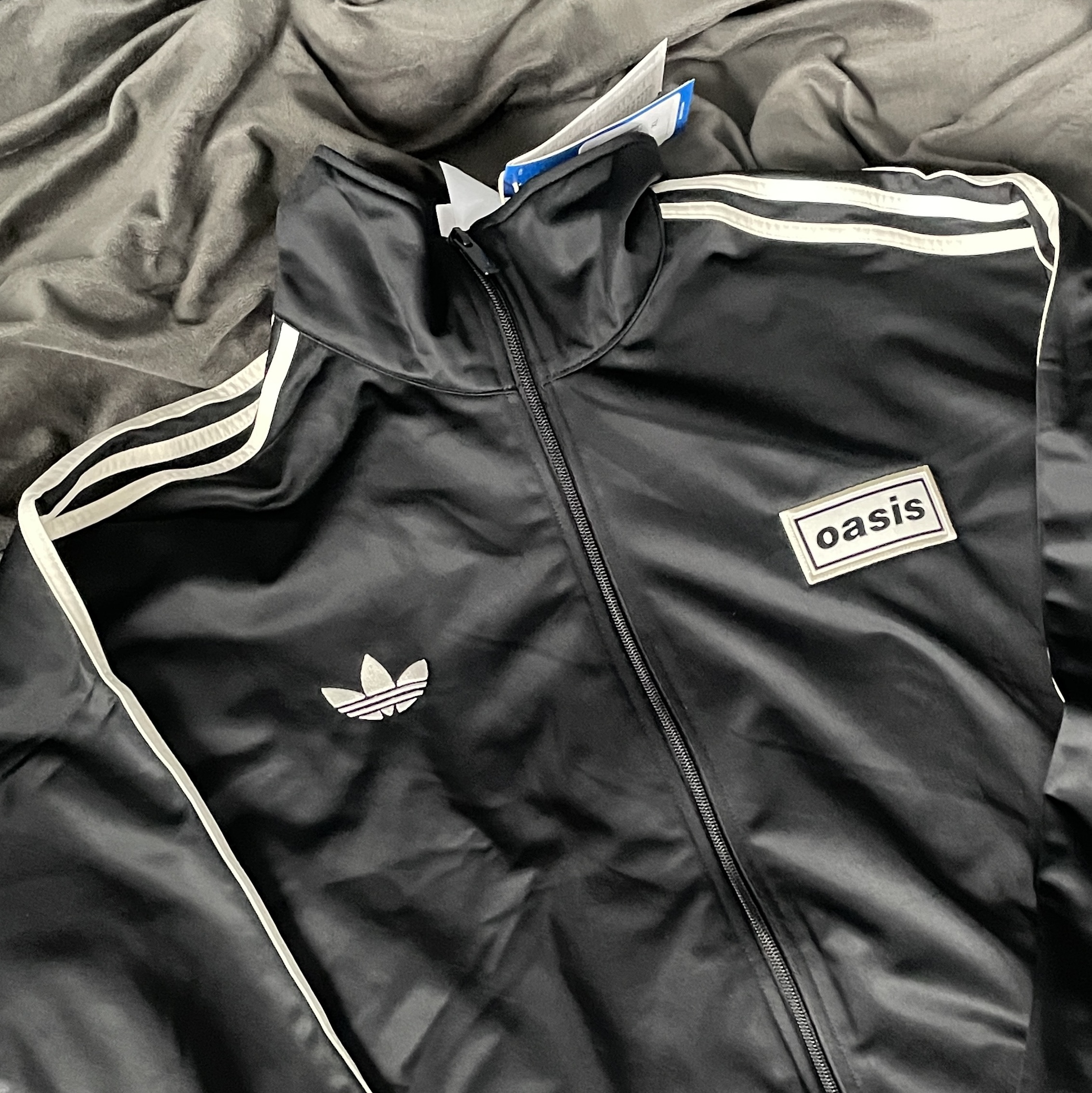 Adidas x Oasis Tour Firebird Track Top Black - US Sizing 착용 스타일
