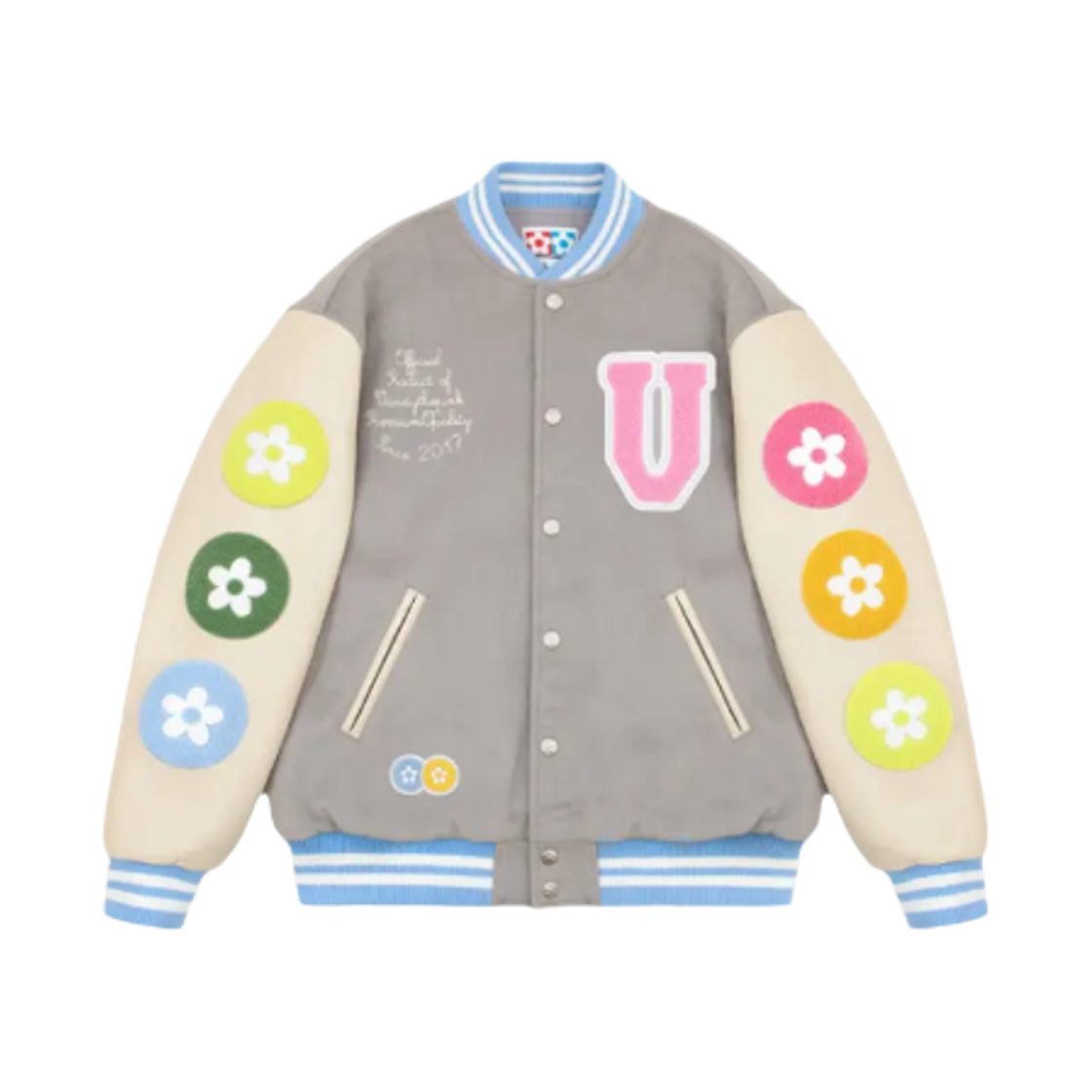 반디 더 핑크 브이텍 굿즈 바시티 자켓 그레이(Vandy The Pink Vtech Goods Varsity Jacket Grey)