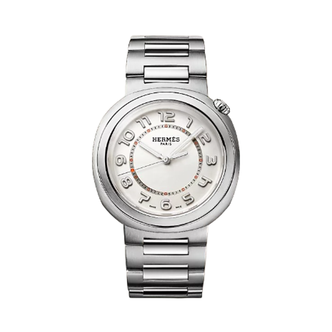 에르메스 컷 워치 라지 아시에 스틸 스트랩 & 새틴 브러쉬드 스틸(Hermes Cut Watch Large Acier Steel Strap & Satin Brushed Steel)