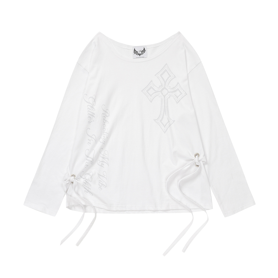 GL25FATP08WH Gila Archive One Shoulder Graphic Long Sleeve White