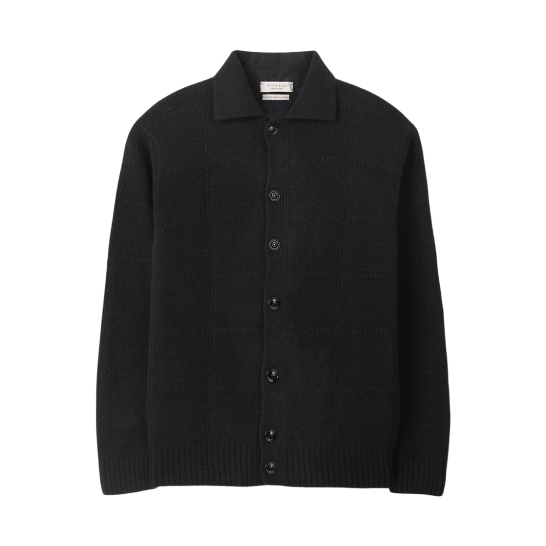 SOWAW25354BKX SERIES Wool & Co Pattern Cardigan Black