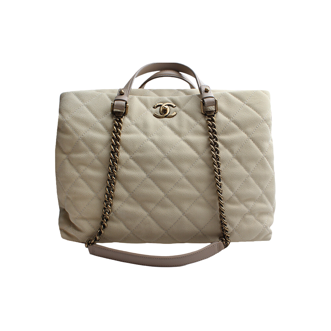 IT59VPG28NVB Chanel Beige Caviar Big Shoulder Bag 17 Series