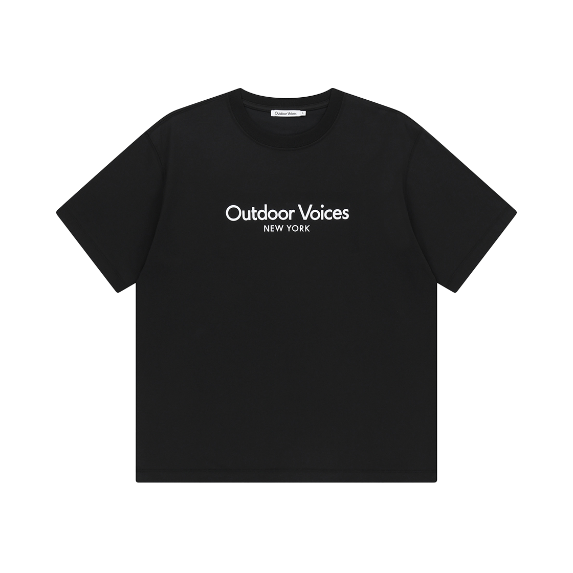 아웃도어보이스 에어코어프로 클래식 로고 엔와이 티 블랙(Outdoor Voices Aircorepro™ Classic Logo Ny Tee Black)
