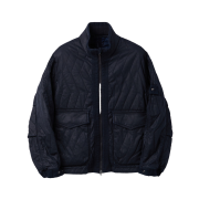 SERIES Stand Collar Quilted Jumper Indigo