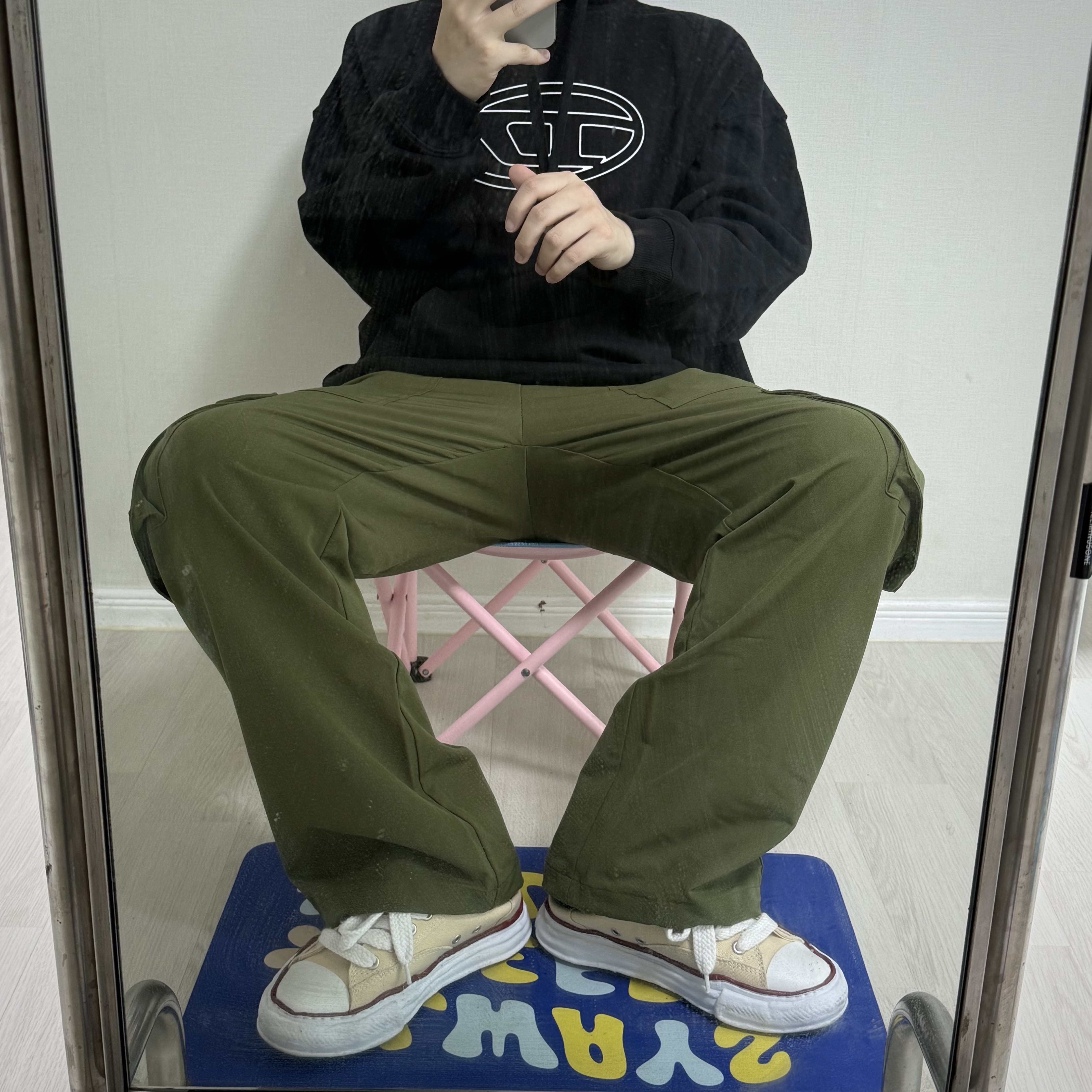 Diesel S-Ummer-Bigoval Hoodie with Embossed Logo Black, Maison Mihara Yasuhiro Peterson OG Sole Canvas Low-top Sneakers Natural 착용 스타일