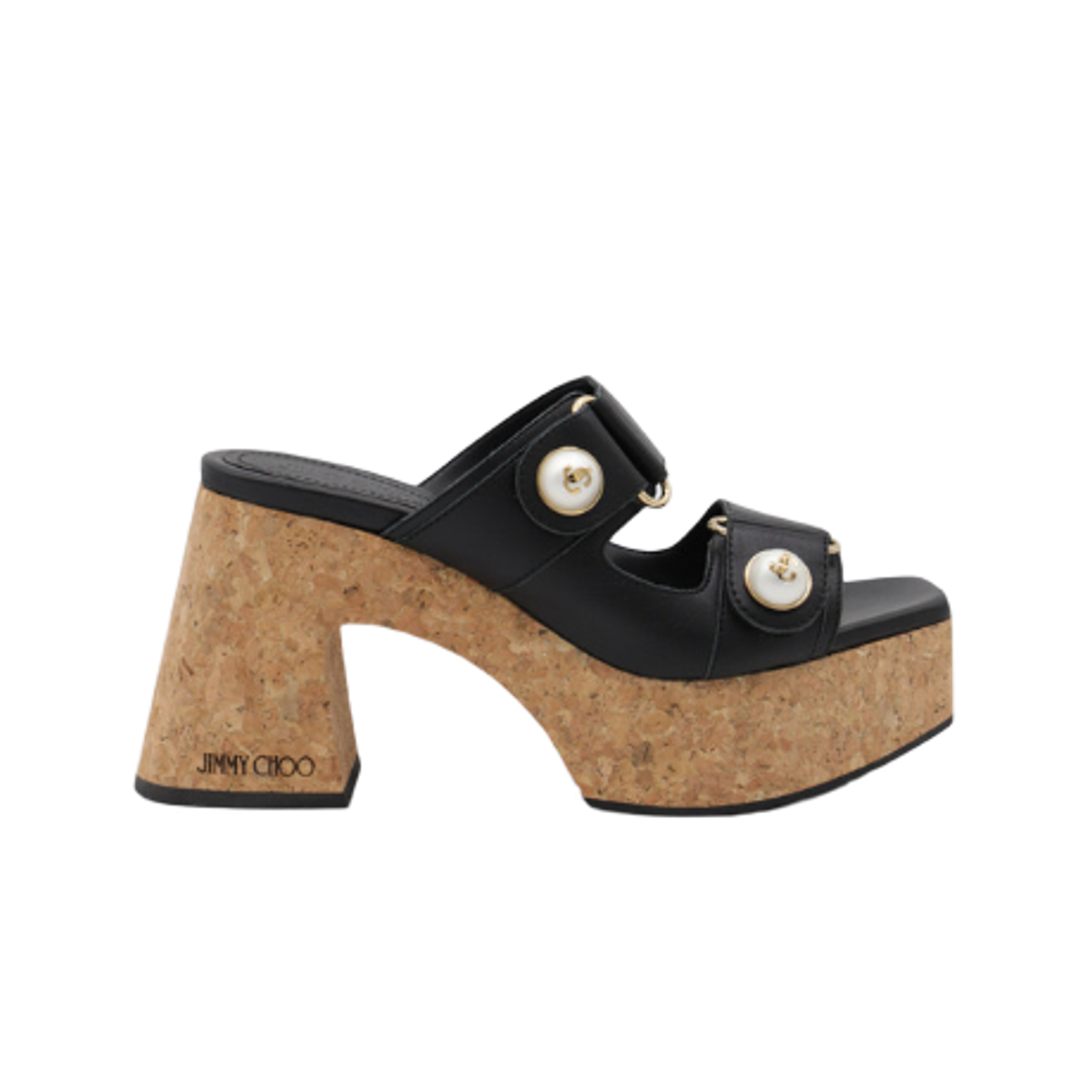 (W) 지미추 파이앙스 95 레더 웨지 블랙((W) Jimmy Choo Fayence 95 Leather Wedge Black)