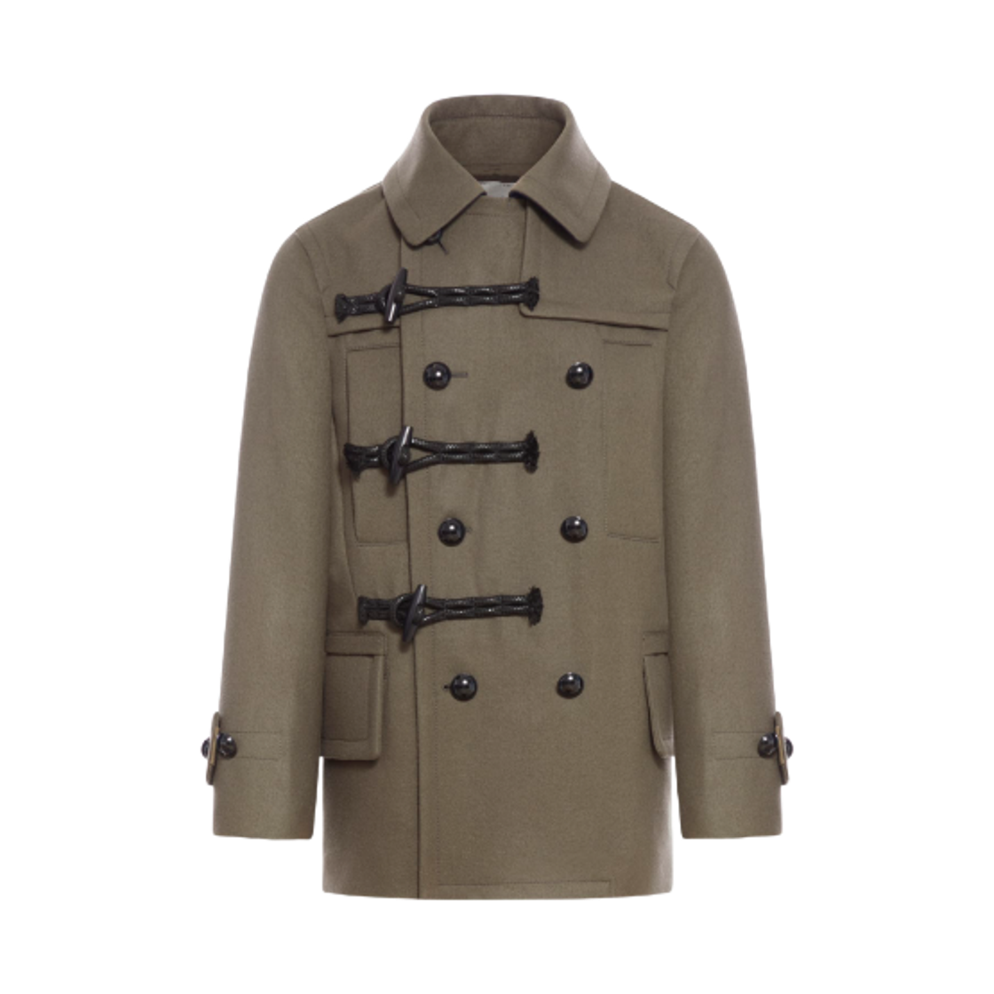 24-03415M-501 Sacai Wool Melton Jacket Khaki