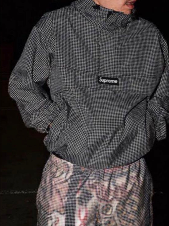 Supreme Reflective Ripstop Anorak Black - 25SS 착용 스타일