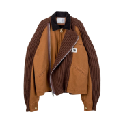Sacai x Carhartt WIP Washed Duck x Wool Knit Blouson Dark Beige