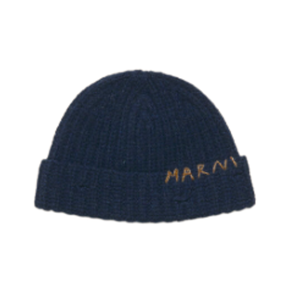 마르니 핸드 스티치드 로고 립드 비니 콘플라워(Marni Ribbed Beanie with Hand Stitched Logo Cornflower)