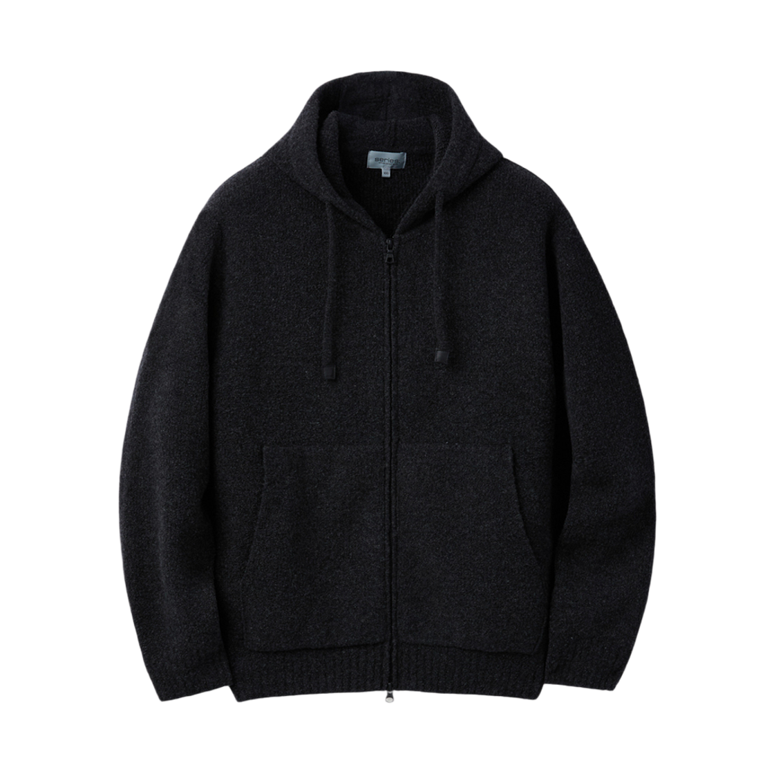 SAWAW25572CHX SERIES Boucle Knit Hoodie Zip-Up Charcoal