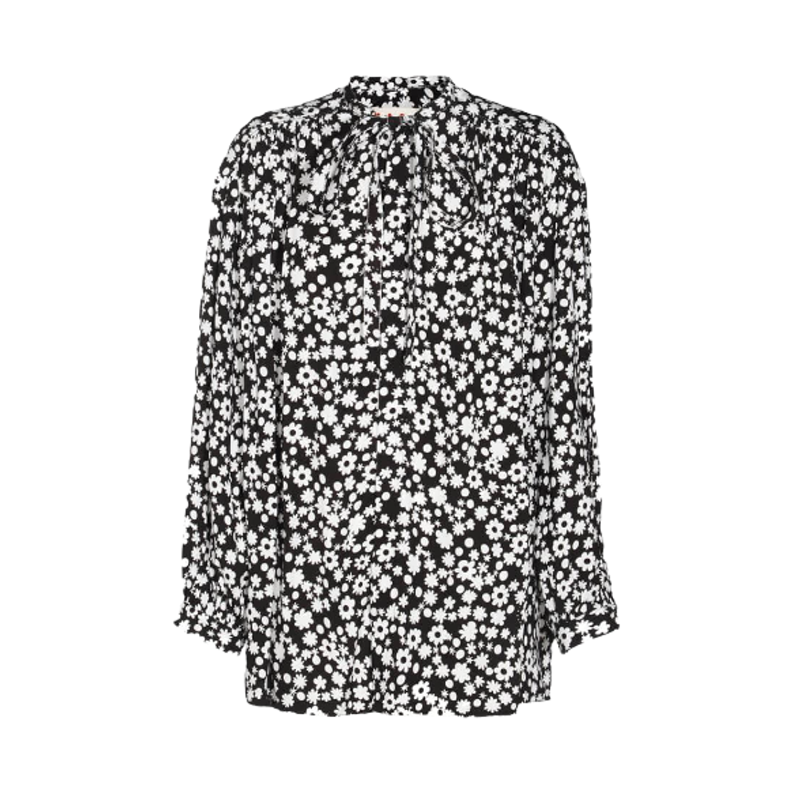 CAMA0617S0-UTVA45-PFN99 (W) Marni Flower Shirt Black