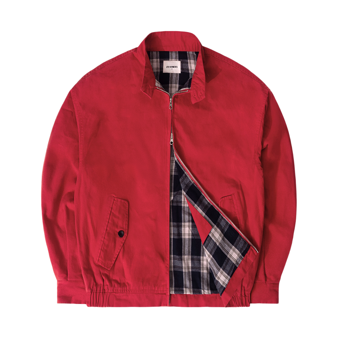 큐티에잇 가먼츠 워시드 옥스포드 해링턴 자켓 레드