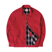 QT8 GARMENTS Washed Oxford Harrington Jacket Red