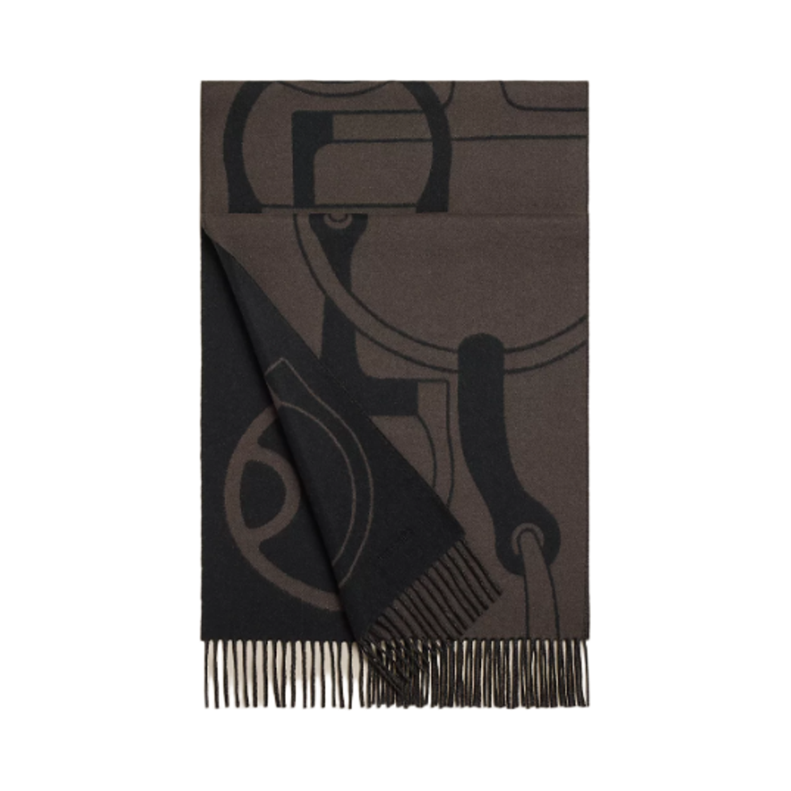 에르메스 메탈 에퀘스트레 머플러 캐시미어 & 누아 카페(Hermes Metal Equestre Muffler Cashmere & Noir Cafe) - 1
