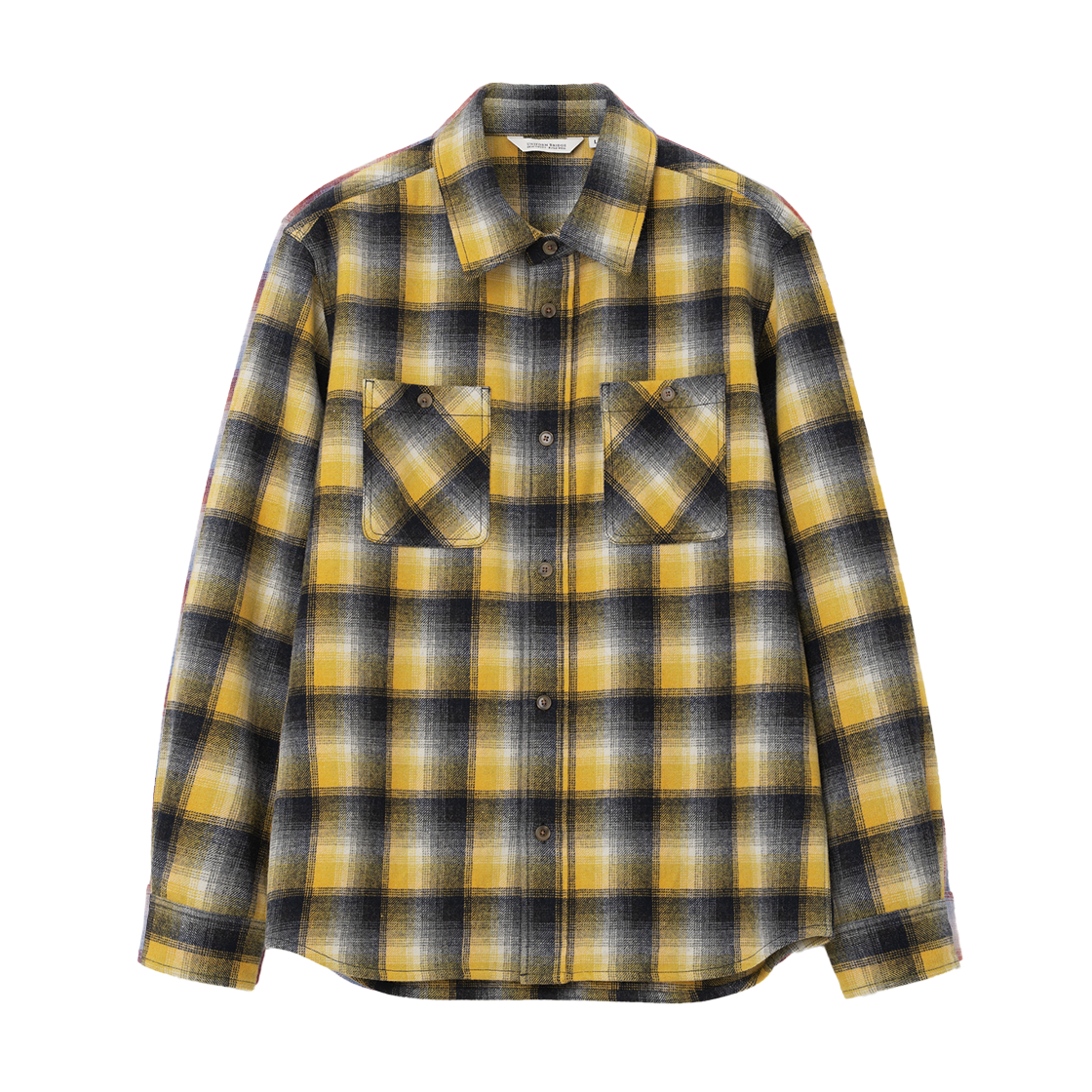 UB2599SH223MYE Uniform Bridge Two Pocket Check Shirt Yellow