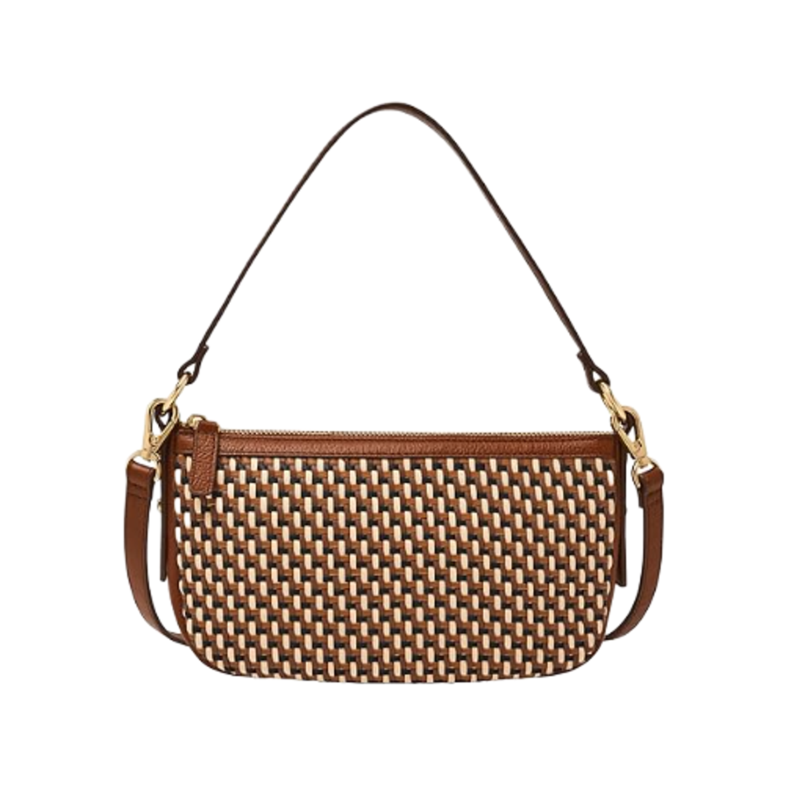 ZB11111249 Fossil Jolie Leather Small Crossbody Bag Neutral Woven