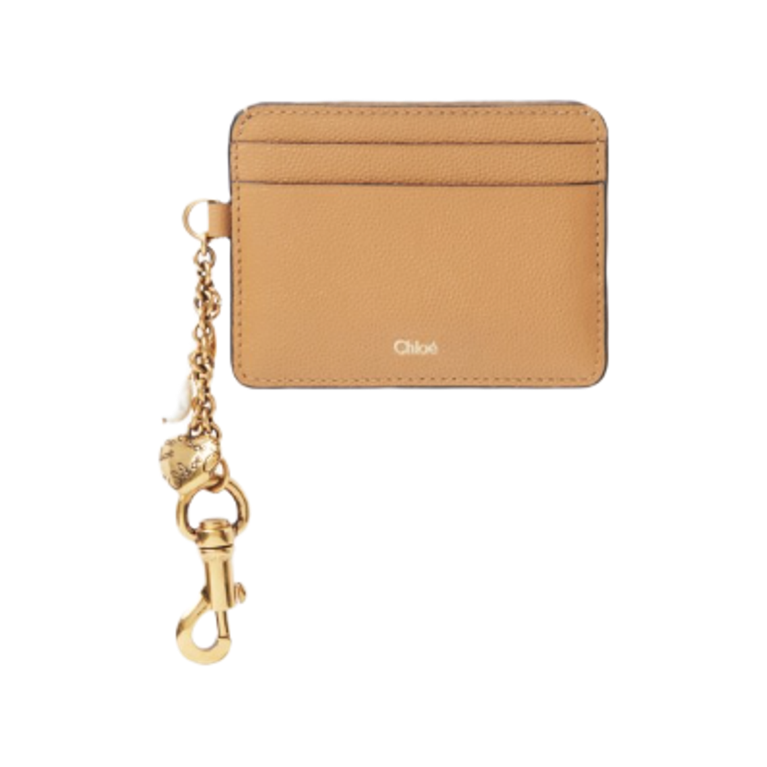 끌로에 그레인드 레더 참 카드 홀더 비스코티 베이지(Chloe Charms Card Holder in Grained Leather Biscotti Beige)
