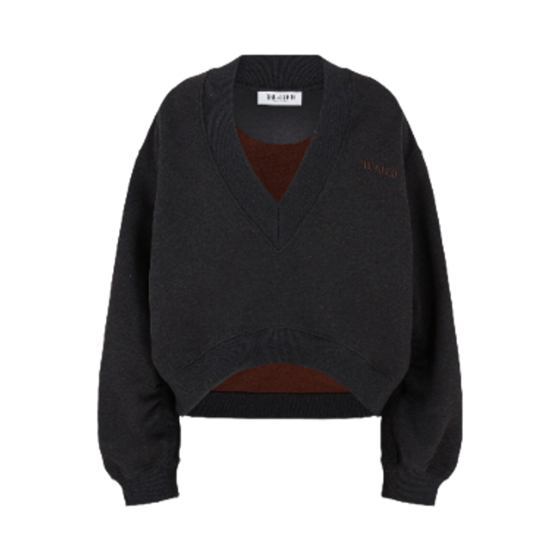 (W) 디 아티코 스웨트셔츠 블랙 페이드 브라운((W) The Attico Oversized Sweatshirt Black Fade Brown)