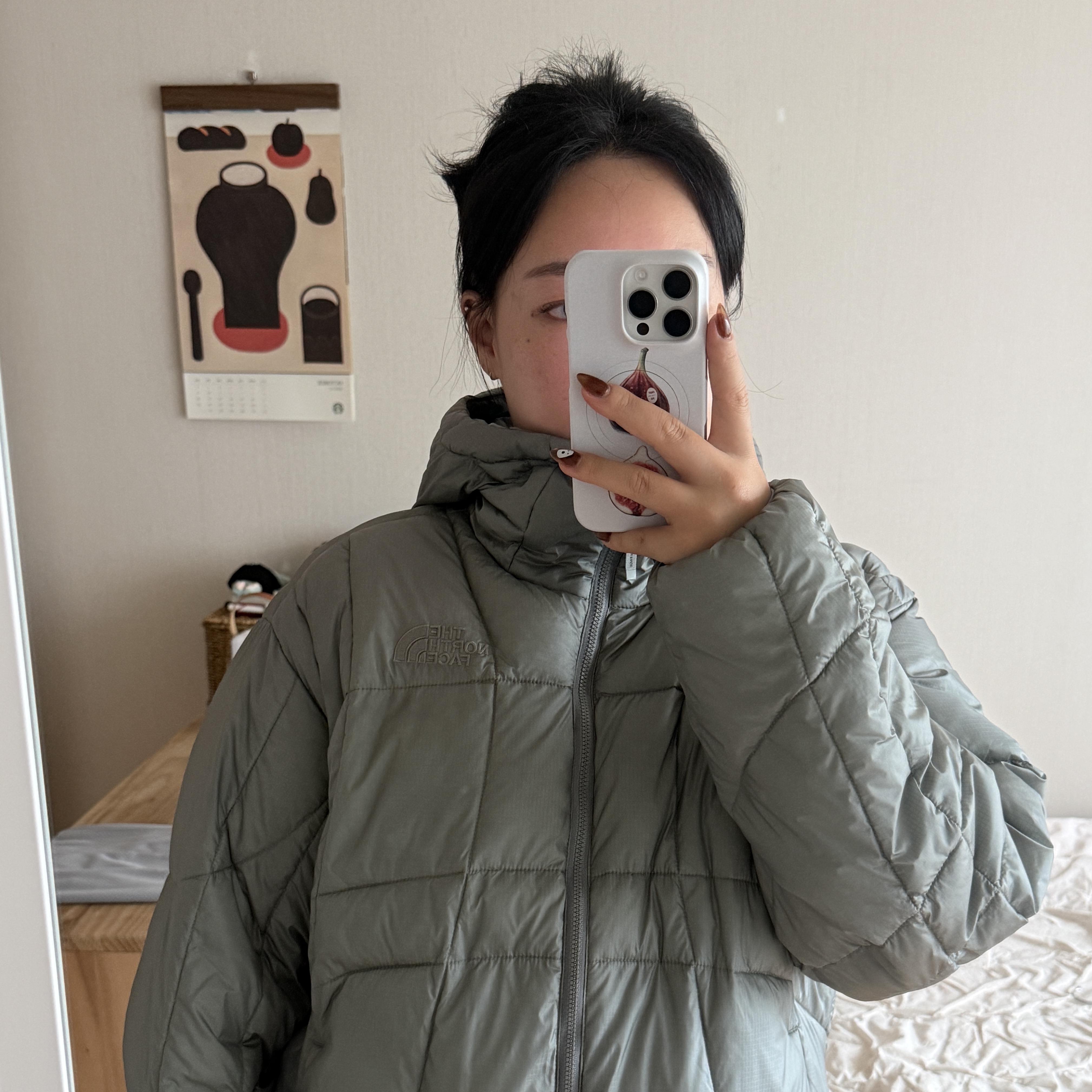 The North Face Wave LT On Jacket Gray 착용 스타일 - 4