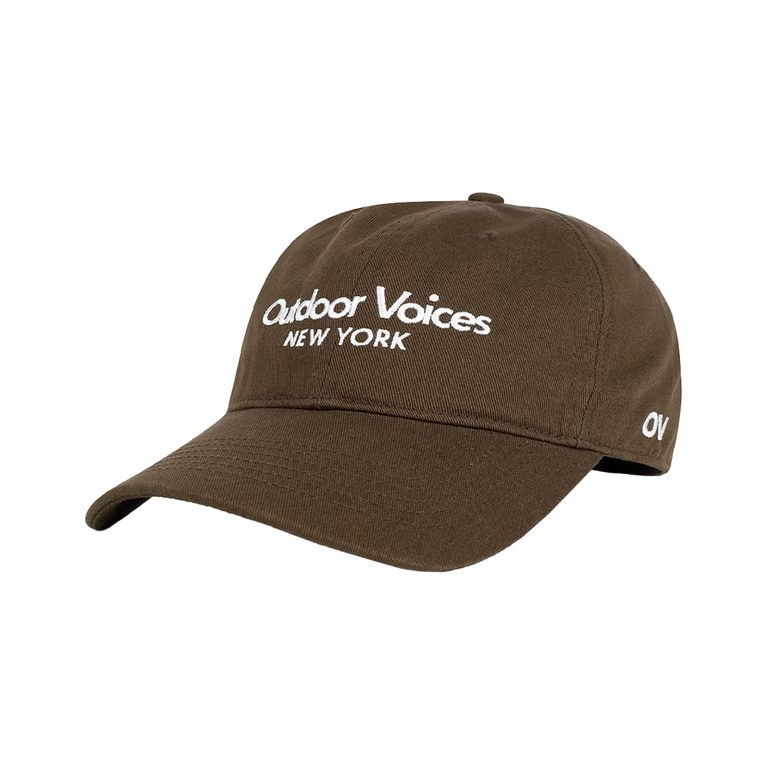 아웃도어보이스 클래식 로고 엔와이 코튼 캡 브라운(Outdoor Voices Classic Logo Ny Cotton Cap Brown)