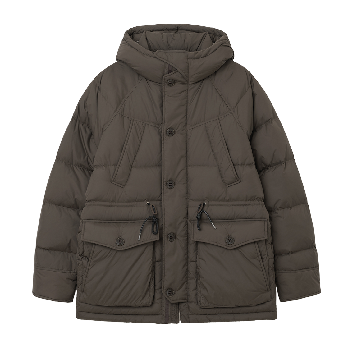 UB2599DW203MBR Uniform Bridge Shelter Loft Down Parka Brown