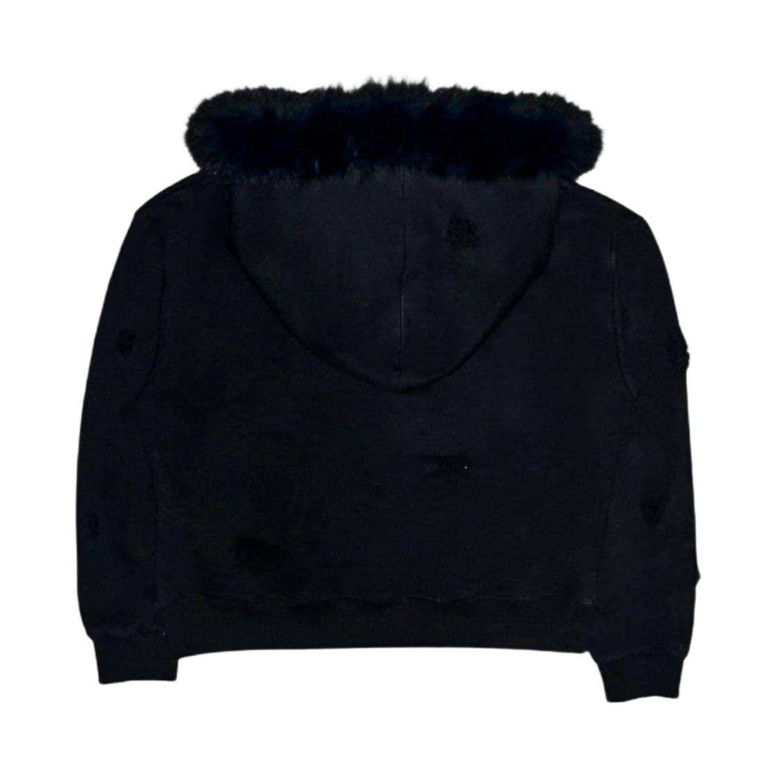 스모크어스타 디스트로이드 퍼 크림슨 후디 블랙(Smokeastar Destroyed Fur Crimson Hoodie Black) - 3