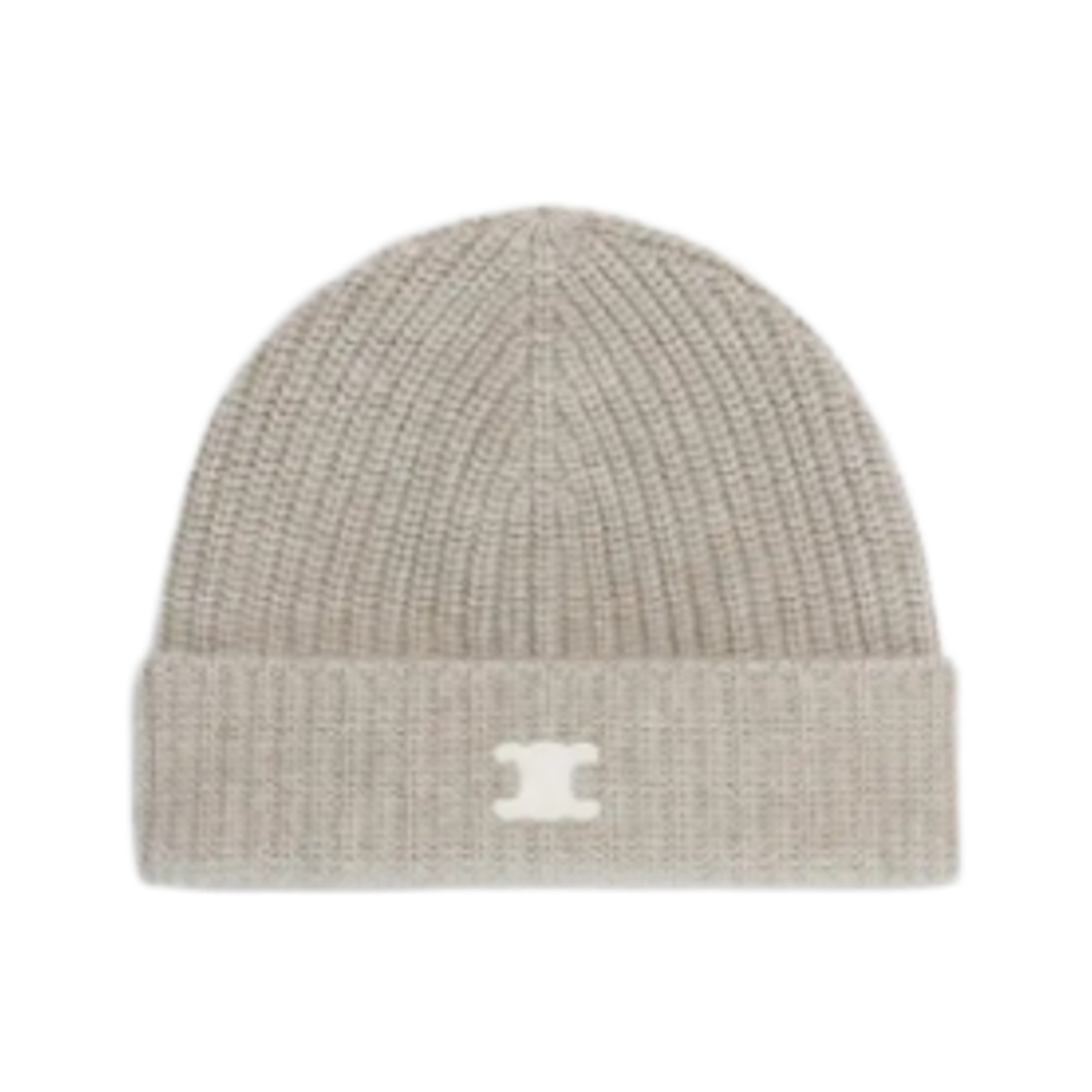 2AD95317V-02OQ (W) Celine Triomphe Beanie in Heritage Cashmere Oatmeal