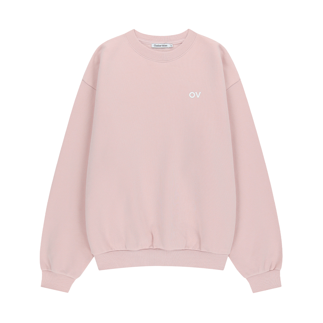 아웃도어보이스 로고 스웻셔츠 라이트 핑크(Outdoor Voices Logo Sweatshirt Light Pink)