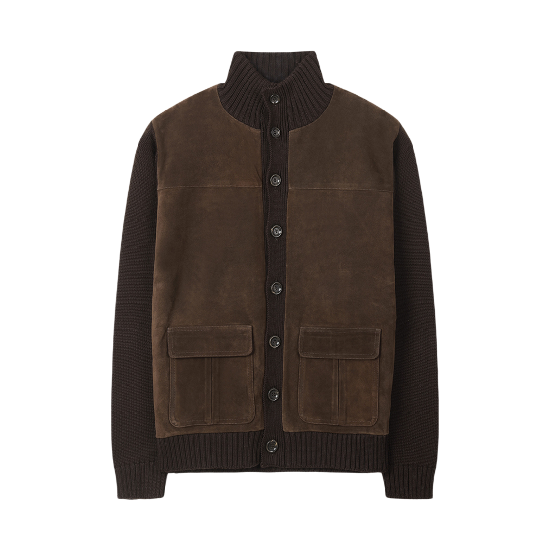 SOUAW25301BRX SERIES Daniel Fiesoli Leather Cardigan Brown