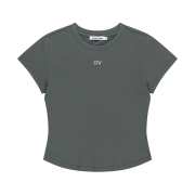 Outdoor Voices Central Logo Baby Tee Gray