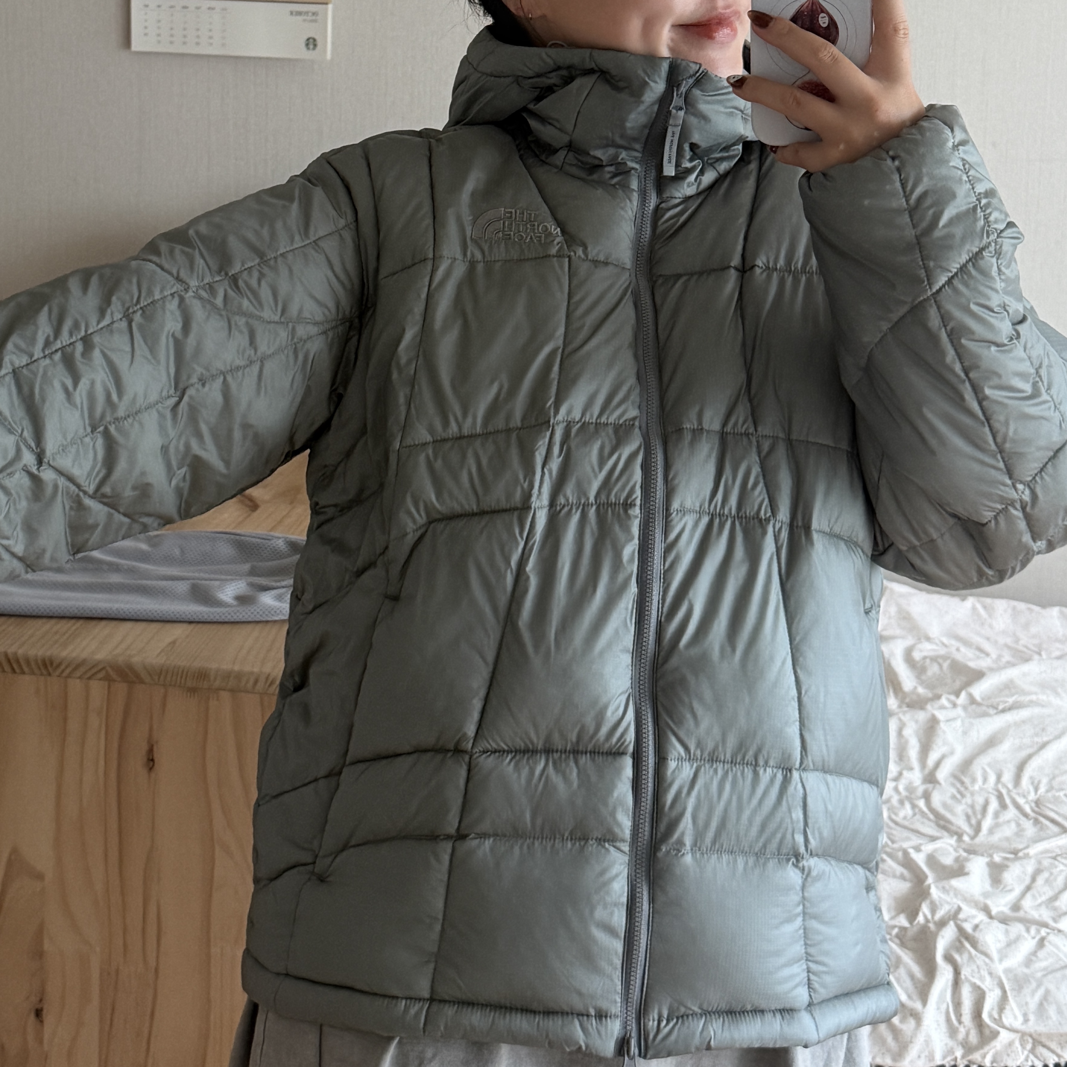 The North Face Wave LT On Jacket Gray 착용 스타일 - 2