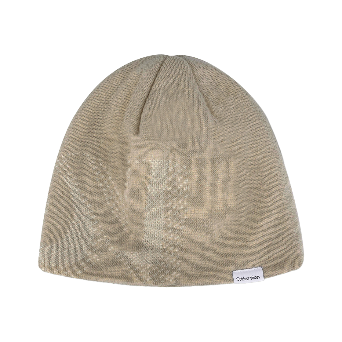 OVC45CHG107LBG Outdoor Voices Shadow Jacquard Beanie Light Beige