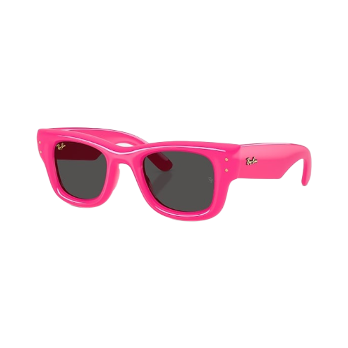 레이밴 웨이페어러 푸퍼 폴리쉬드 푸시아 프레임 울트라 블랙 렌즈 하이 브릿지 핏(Ray-Ban Wayfarer Puffer Polished Fucsia Frame Ultra Black Lense High Bridge Fit) - 1