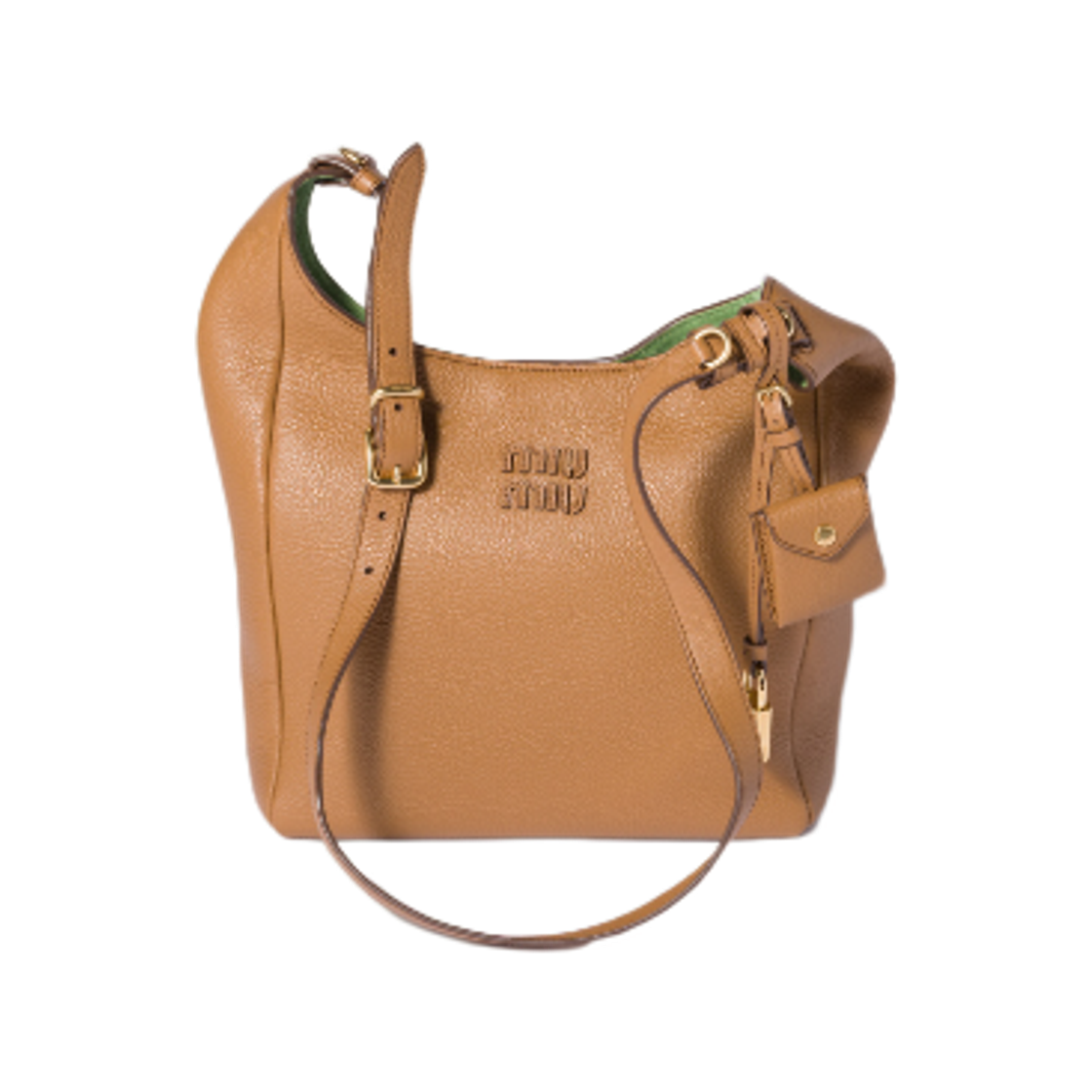 미우 미우 레더 버킷백 카라멜 라치 그린(Miu Miu Leather Bucket Bag Caramel Larch Green) - 1