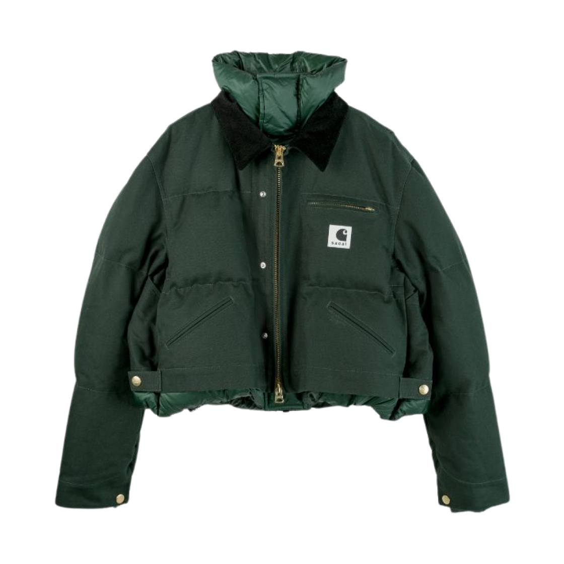 (W) 사카이 x 칼하트 WIP 덕 퍼퍼 자켓 그린((W) Sacai x Carhartt WIP Duck Puffer Jacket Green)