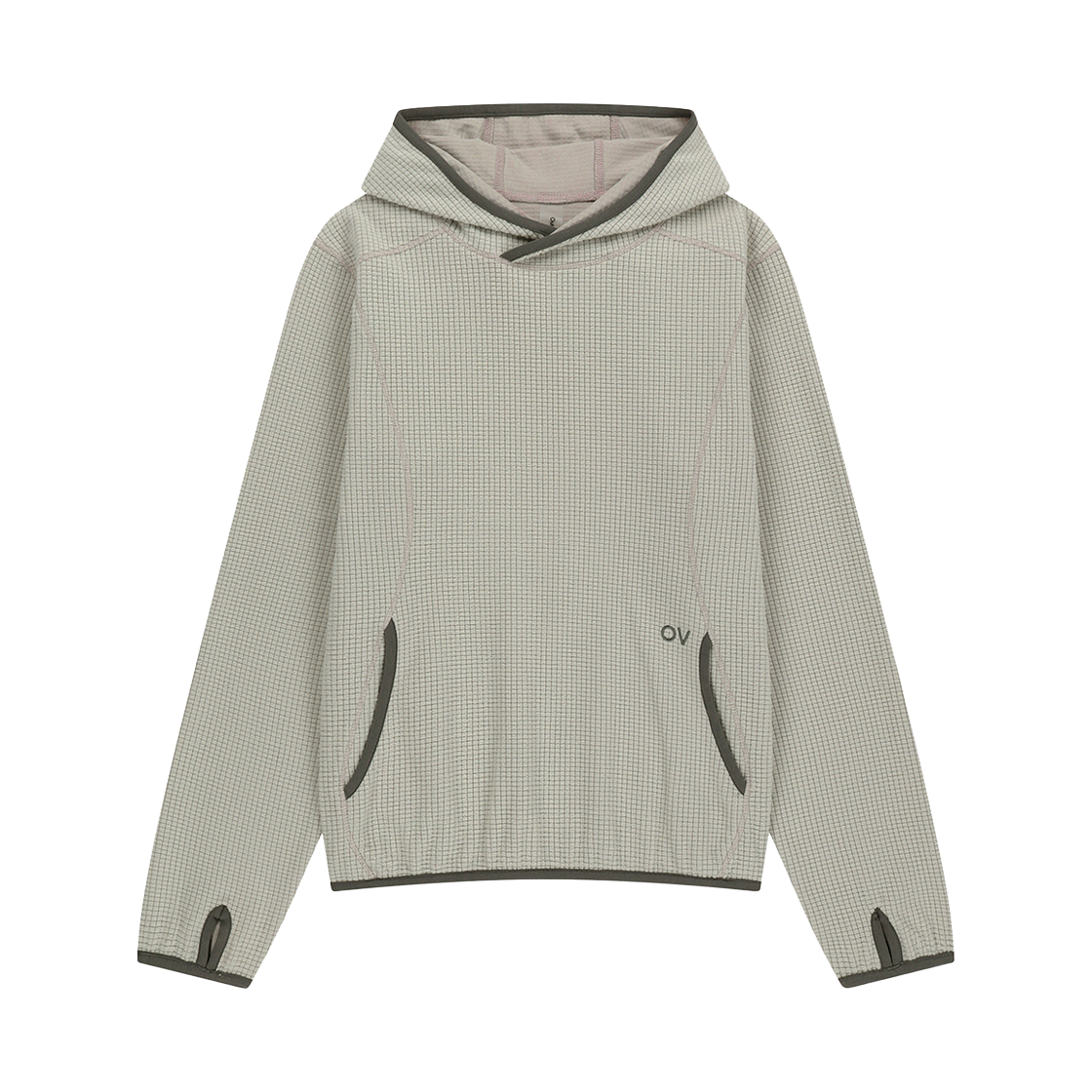 아웃도어보이스 테크놀 오브이 그리드 플리스 후디 라이트 그레이(Outdoor Voices Technol-Ov™ Grid Fleece Hoodie Light Gray)