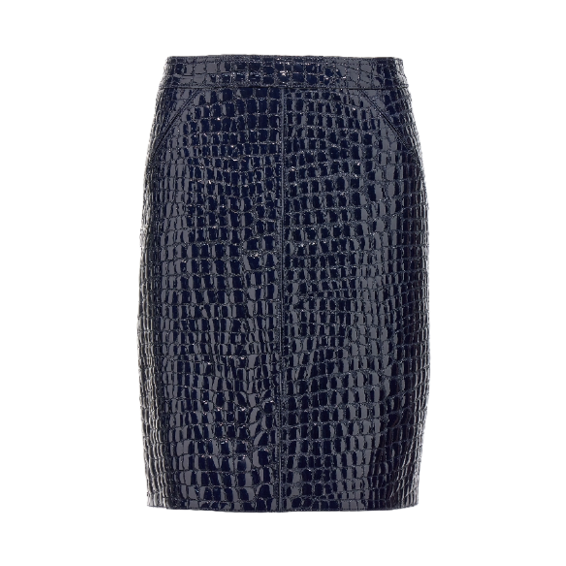 (W) 톰포드 크로커다일 자수 레더 스커트 블루((W) Tom Ford Crocodile Embroidery Leather Skirt Blue)