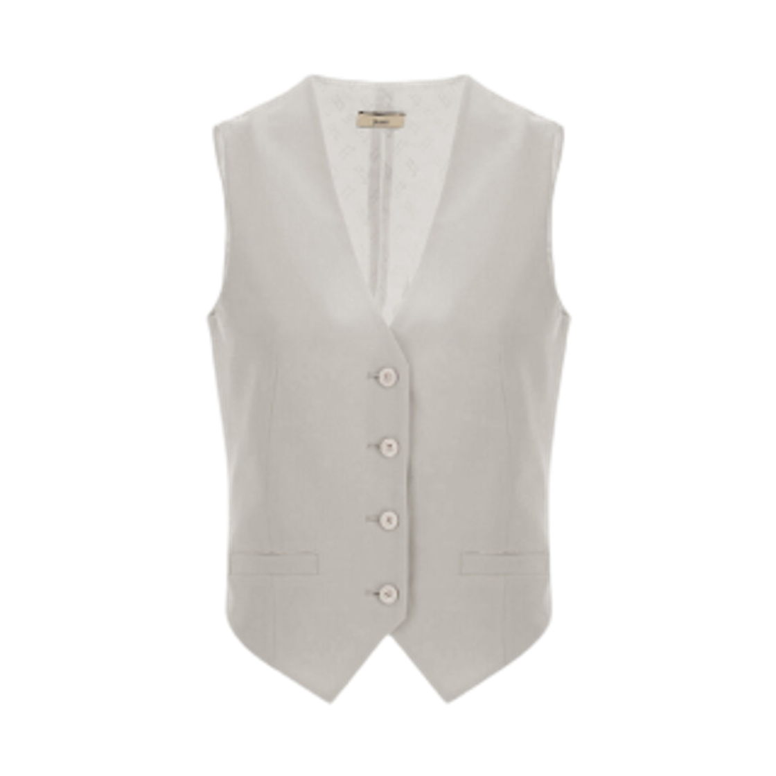 GI000291D-12718-1213 (W) Herno Flawless Woven Vest Cream
