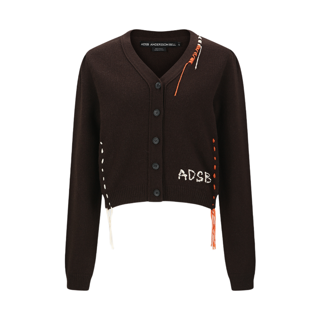 atb1382w(BROWN) ADSB Andersson Bell Morgan Hand Stitched Knit Cardigan Brown