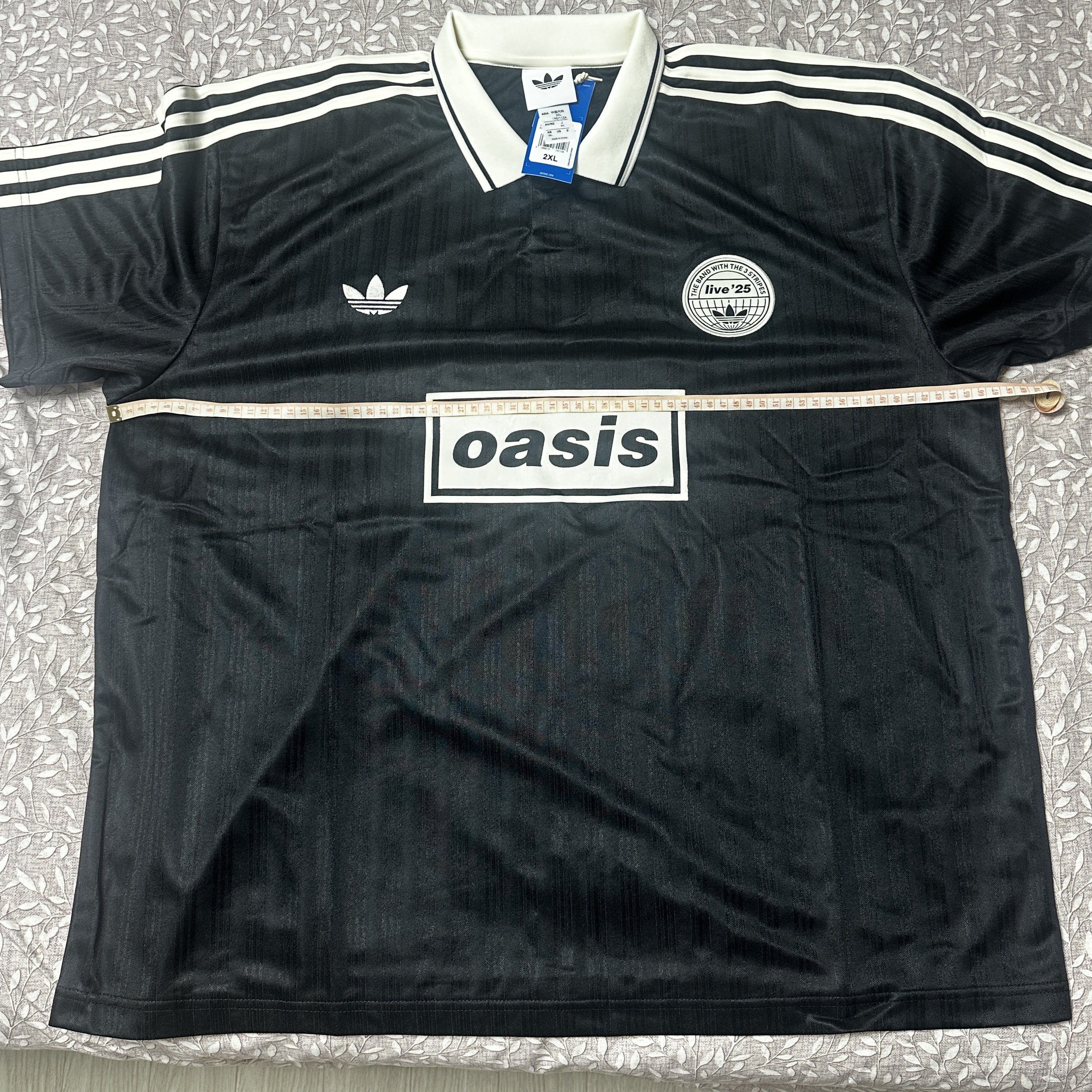 Adidas x Oasis Tour Jacquard Jersey Black - KR Sizing 착용 스타일 - 1