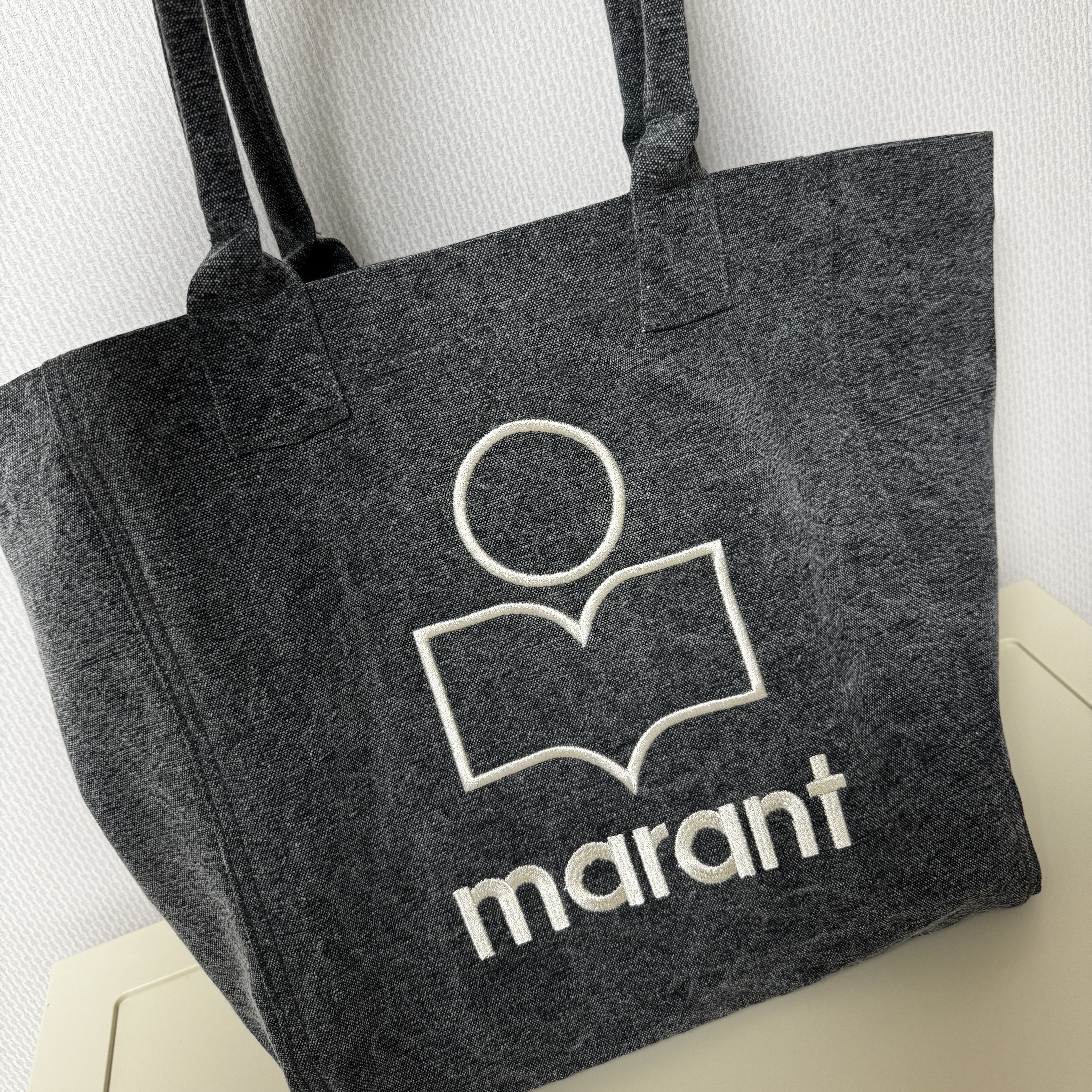 Isabel Marant Small Yenky Logo Tote Bag Faded Black - 25SS 착용 스타일