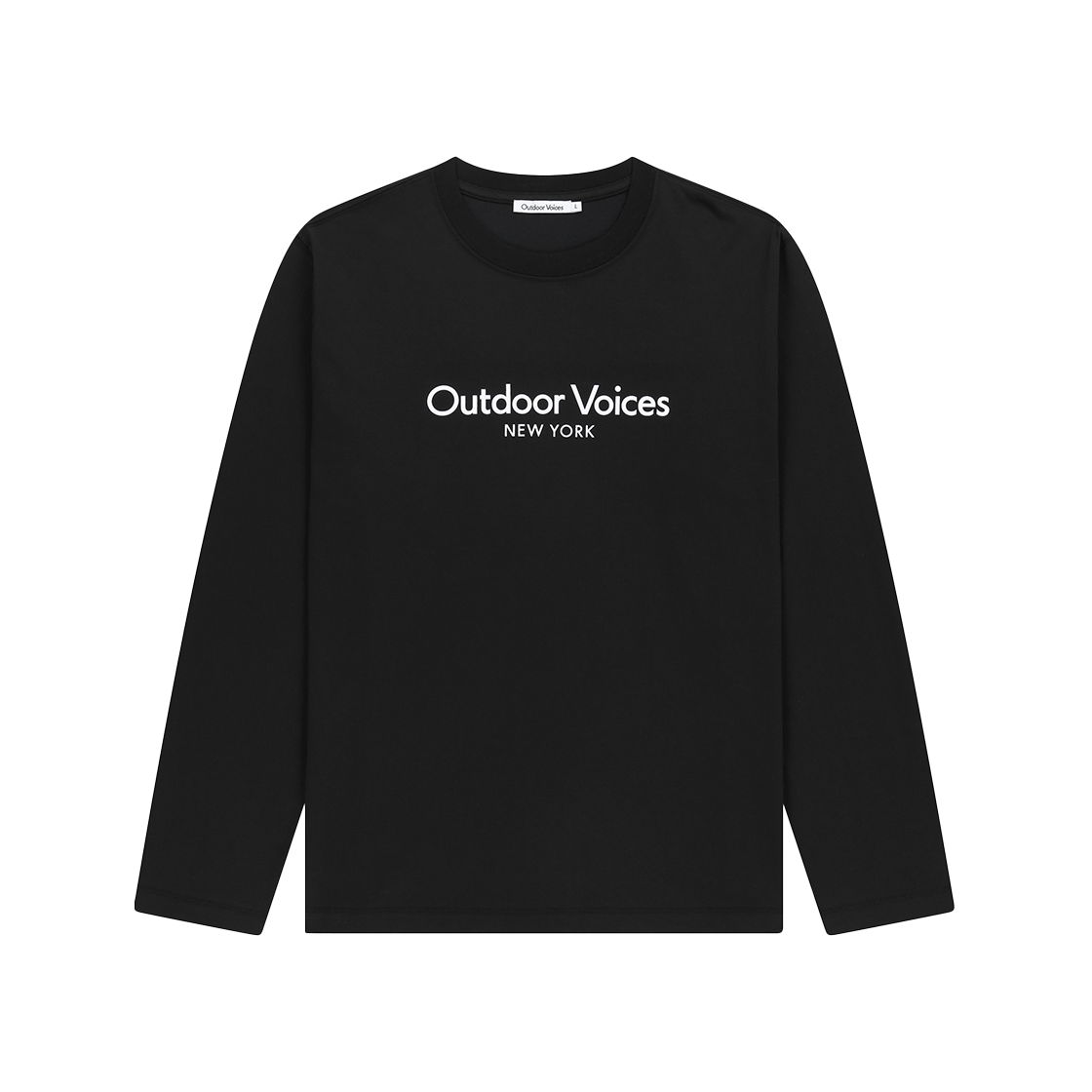 아웃도어보이스 에어코어프로 클래식 로고 엔와이 롱 슬리브 티 블랙(Outdoor Voices Aircorepro™ Classic Logo Ny Long Sleeve Tee Black)