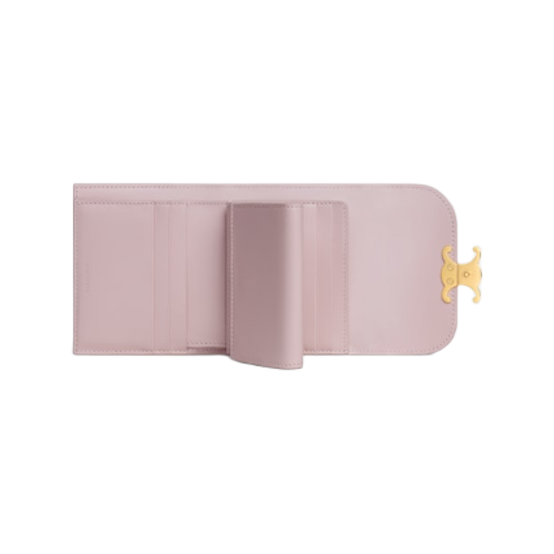 셀린느 스몰 플랩 월렛 트리옹프 샤이니 카프스킨 블리치드 핑크(Celine Small Flap Wallet Triomphe in Shiny Calfskin Bleached Pink) - 3