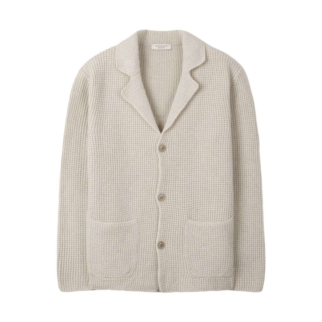 SOWAW25353IVX SERIES Wool & Co Dyeing Waffle Cardigan Ivory