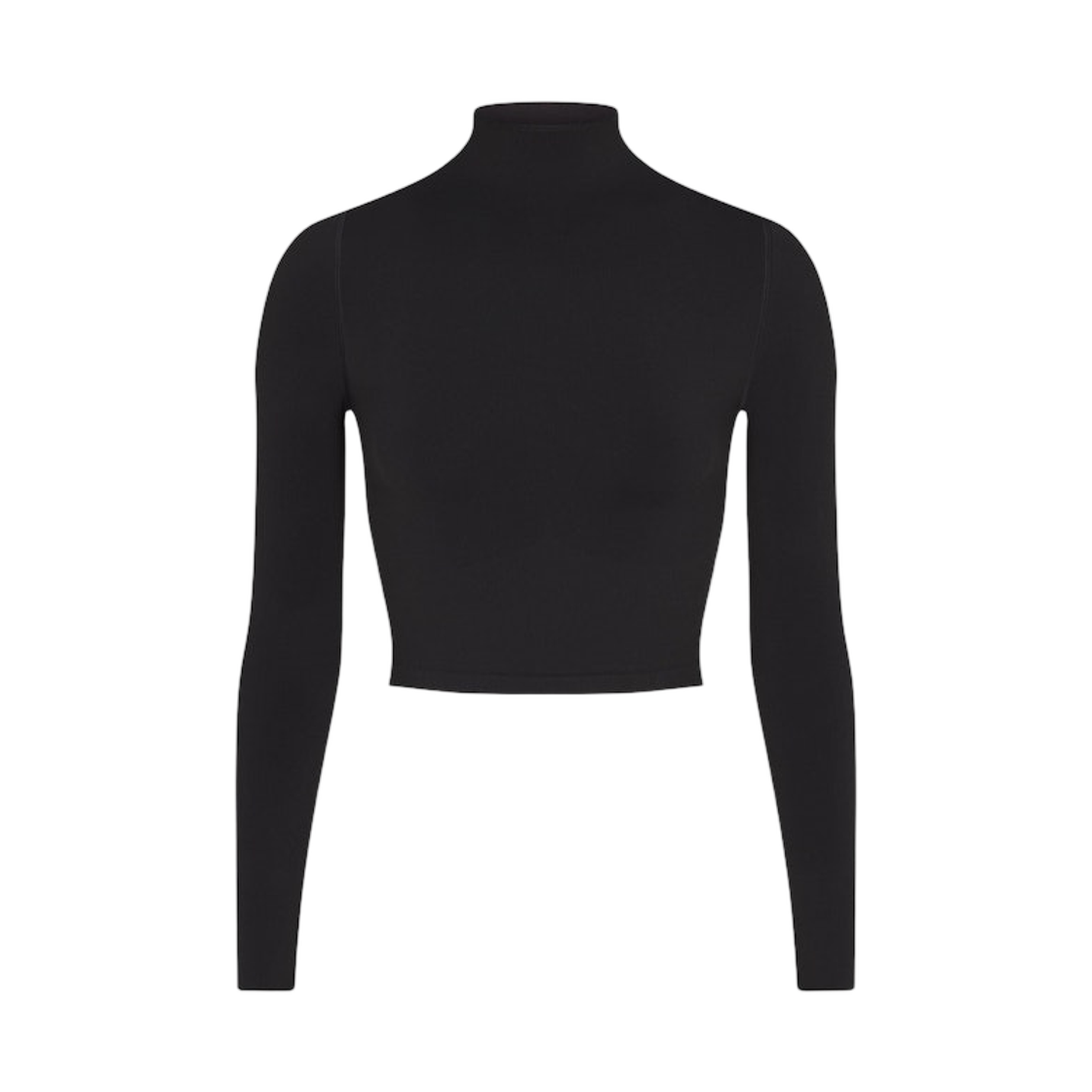 TPLST7919W-OBD (W) NikeSKIMS Vintage Seamless Mock-Neck Crop Top Obsidian