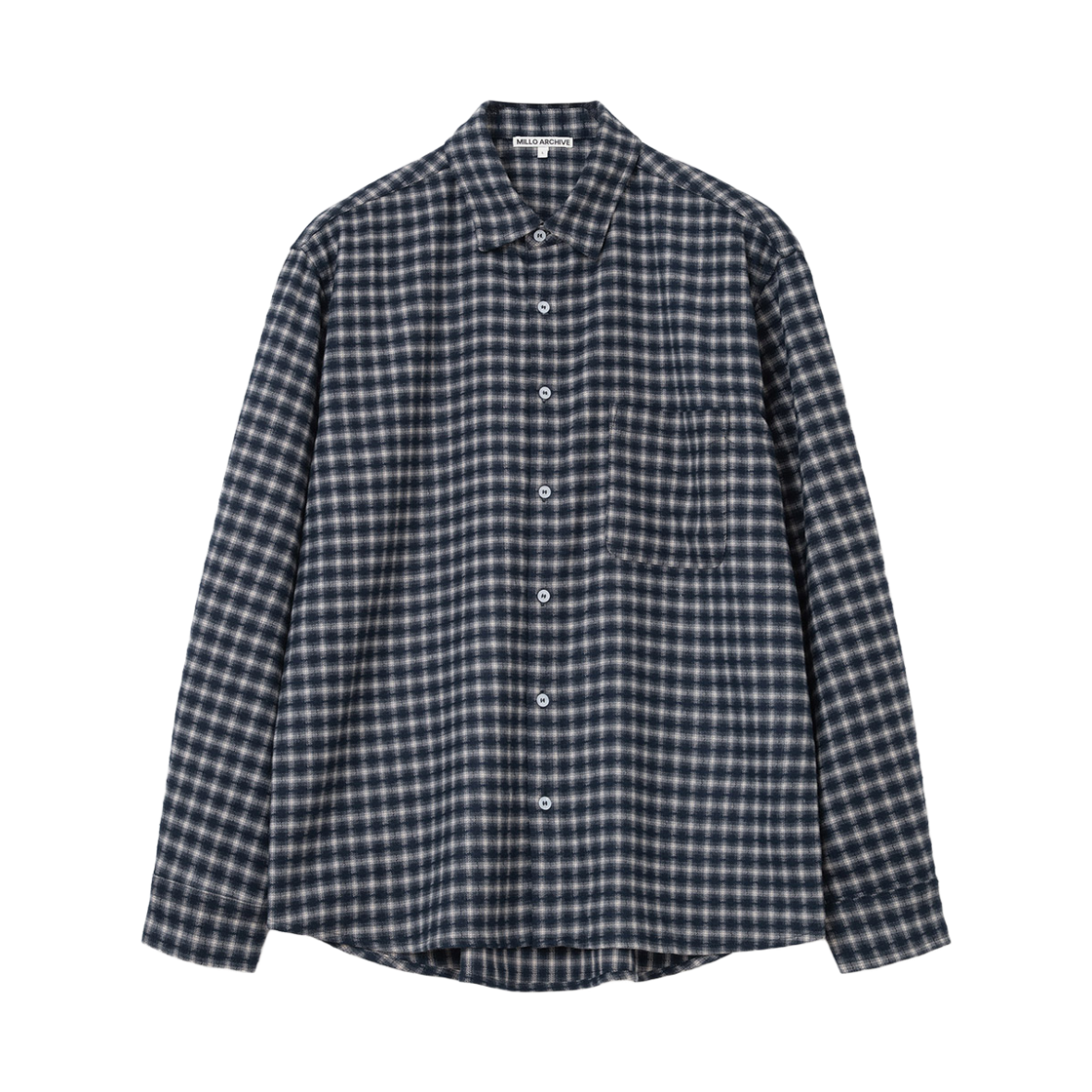 ML692NAV Millo Archive Mute Plaid Check Shirts Navy