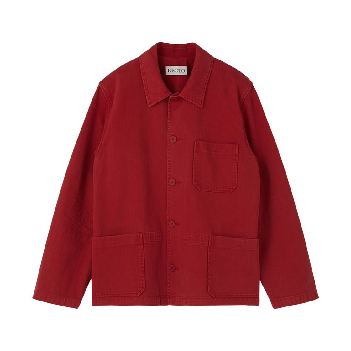 렉토 가먼트 다잉 워크자켓 레드(Recto Garment Dyed Work Jacket Red)