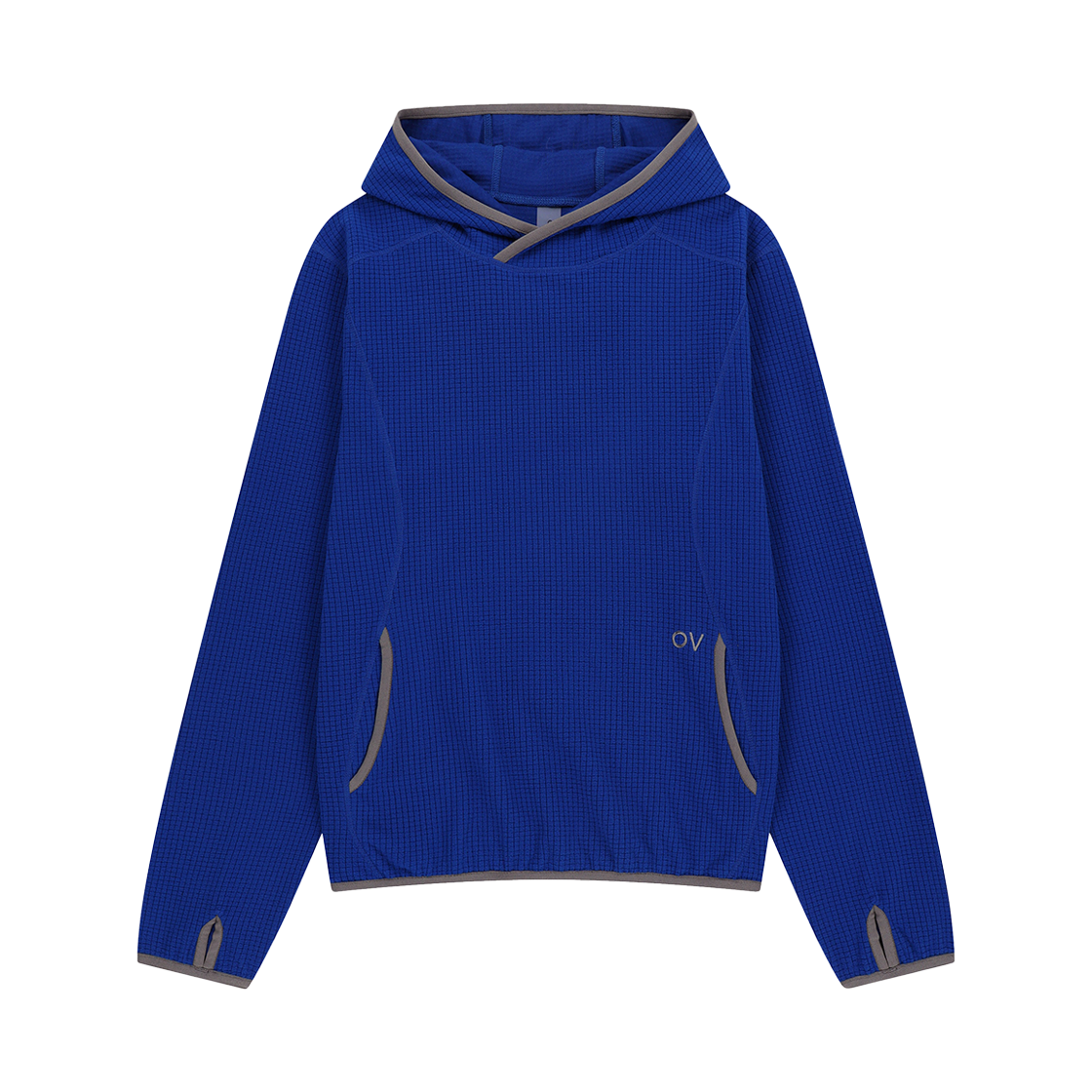 아웃도어보이스 테크놀 오브이 그리드 플리스 후디 블루(Outdoor Voices Technol-Ov™ Grid Fleece Hoodie Blue)