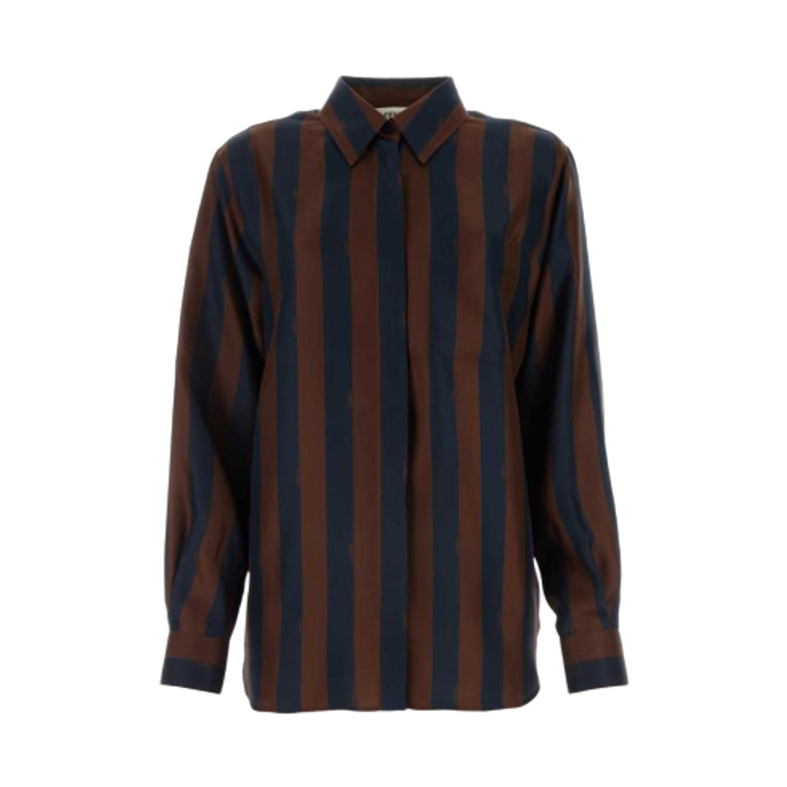 FS8190AWZVF1P2U (W) Fendi Striped Silk Shirt Brown